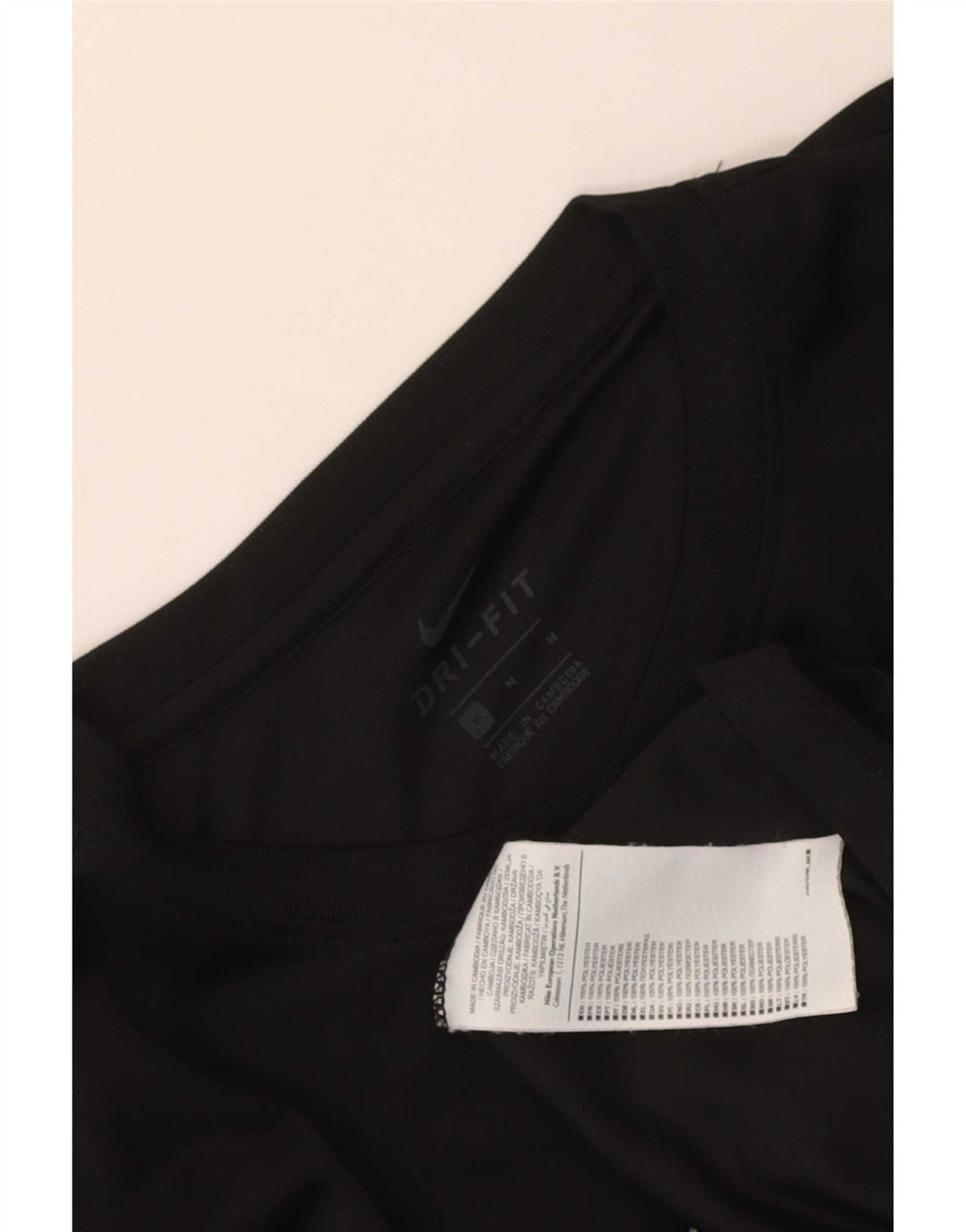 Camiseta Nike Dri Fit para hombre Top poliéster negro mediano
