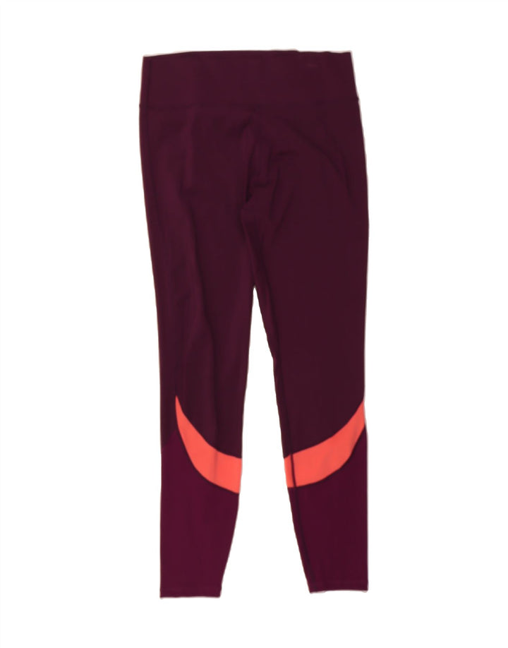 MOUNTAIN WAREHOUSE Womens Leggings UK 14 Large Maroon Colourblock Nylon Vintage Mountain Warehouse and Second-Hand Mountain Warehouse from Messina Hembry 