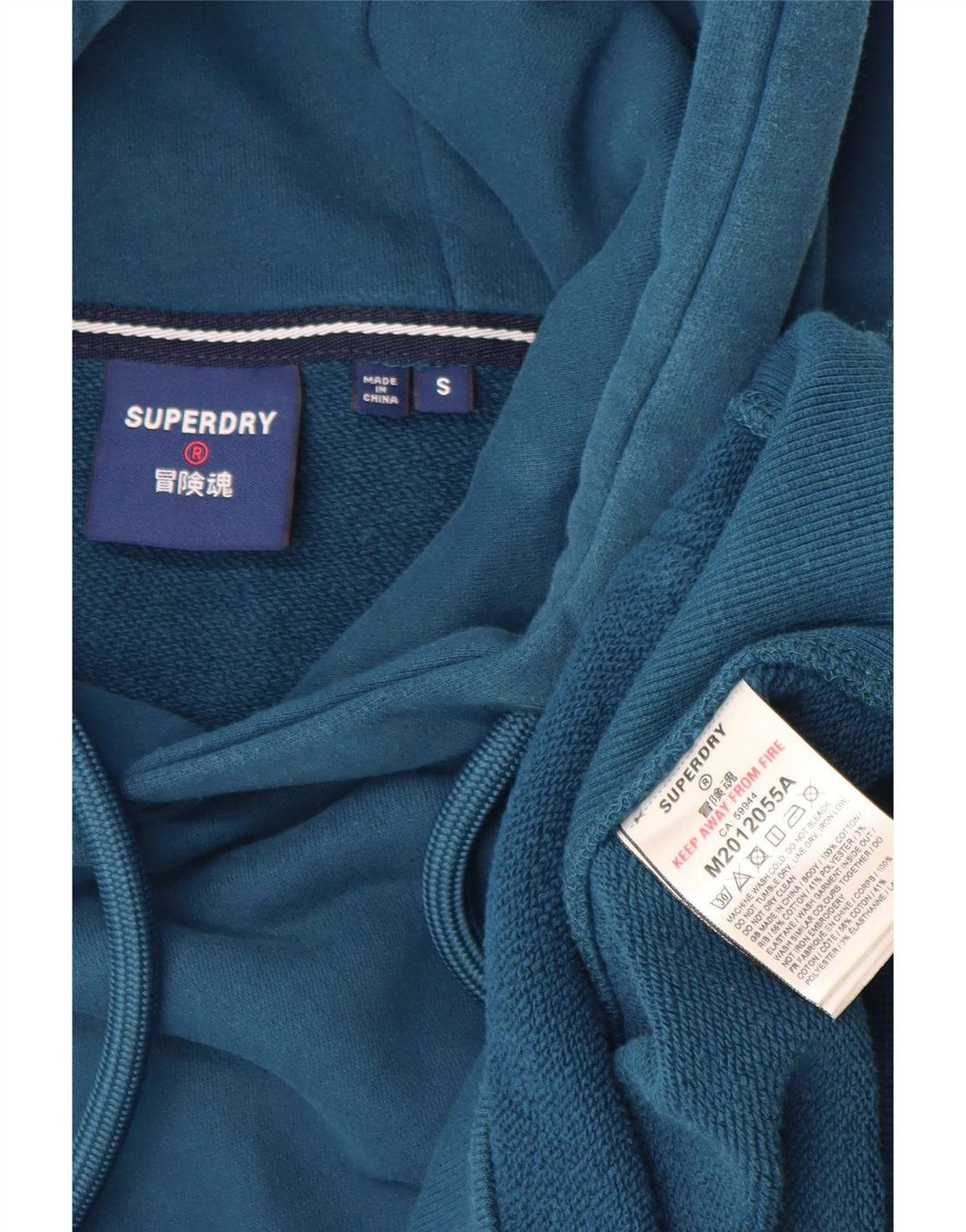 SUPERDRY Jersey con capucha y estampado gráfico para hombre Small Blue Cotton