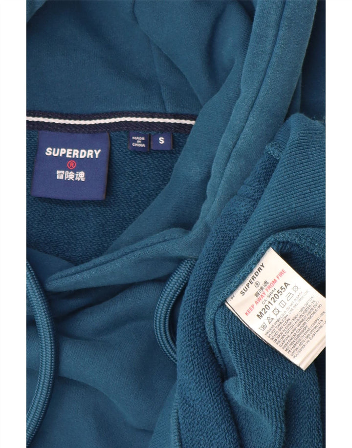 SUPERDRY Jersey con capucha y estampado gráfico para hombre Small Blue Cotton