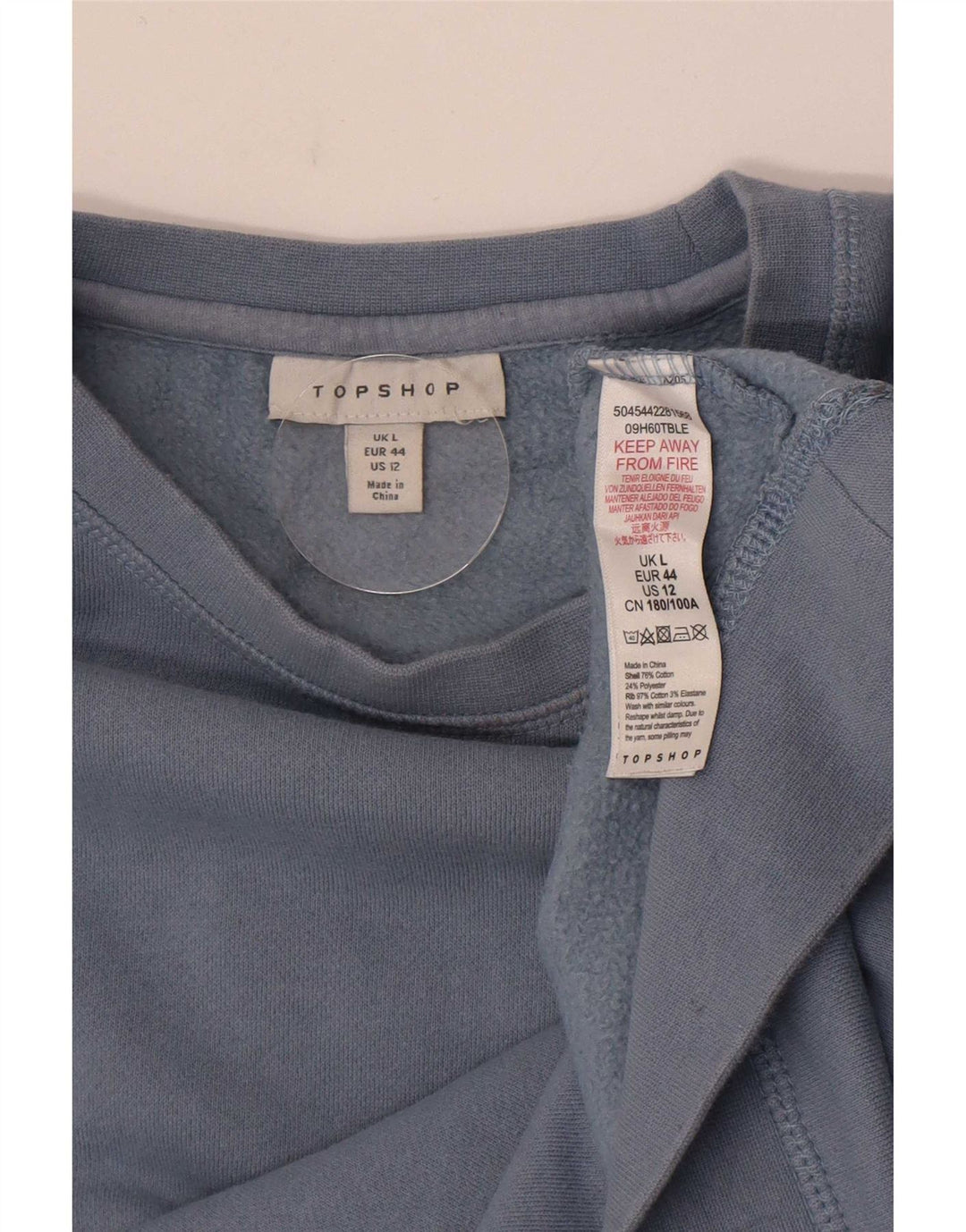 Topshop Sudadera de gran tamaño para mujer, jersey, Reino Unido 46, algodón azul grande