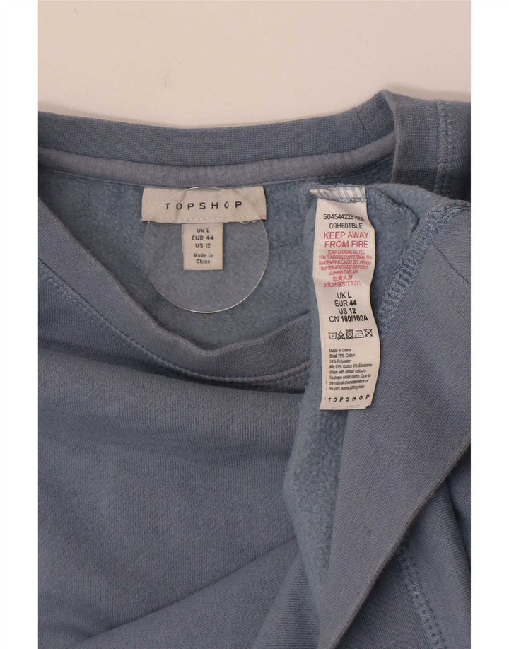 Topshop Sudadera de gran tamaño para mujer, jersey, Reino Unido 46, algodón azul grande