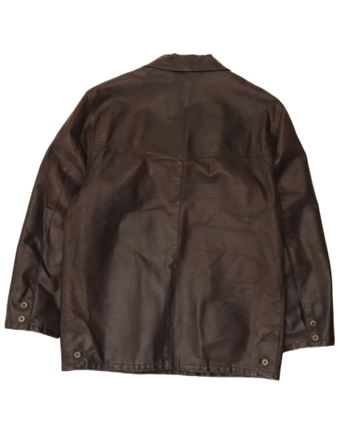 Chaqueta de cuero vintage para hombre IT 50 cuero marrón grande