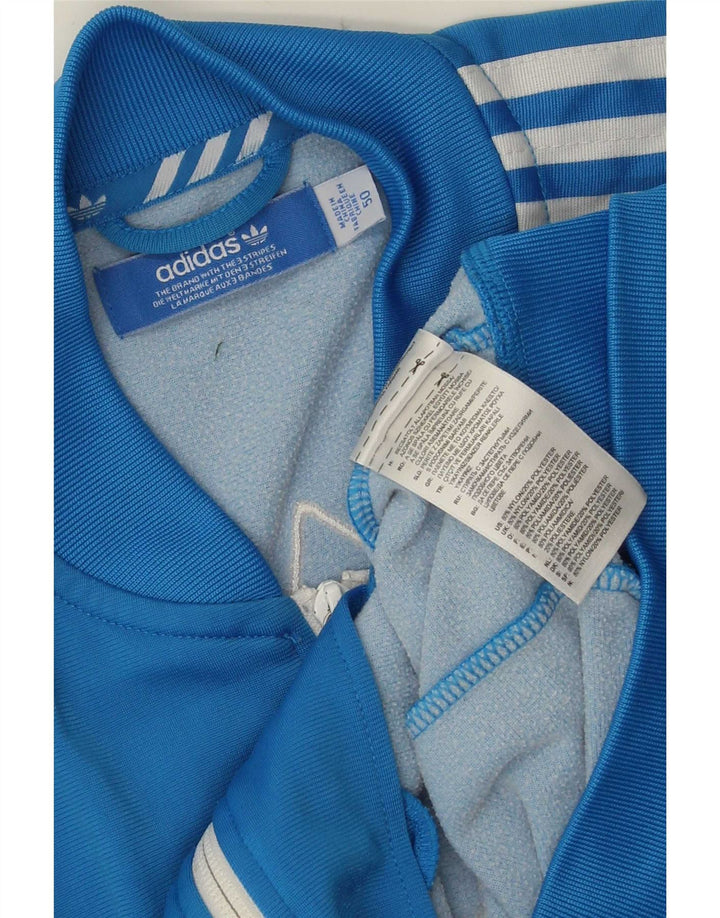 Adidas Hombre Gráfico Chándal Top Chaqueta IT 50 Medium Azul Nylon
