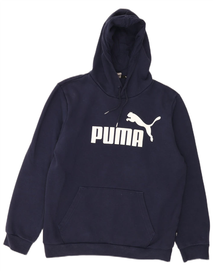 Puma Hombre Sudadera Con Capucha Gráfica Jersey De Algodón Azul Marino Mediano