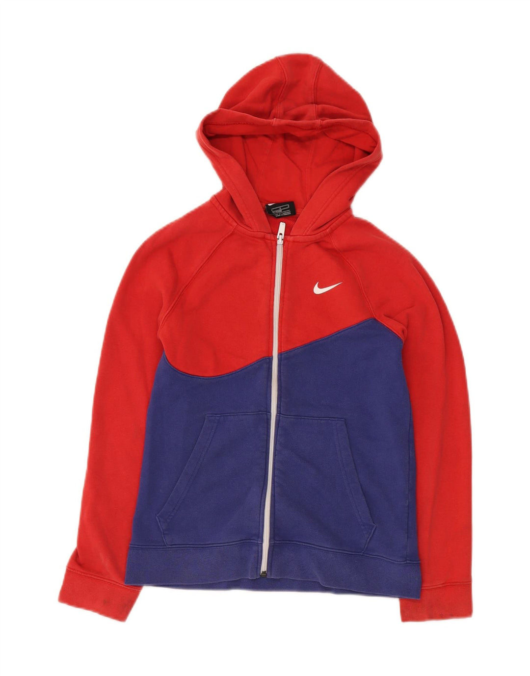 NIKE Sudadera con capucha y cremallera para niños, talla grande, color rojo, 12-13 años
