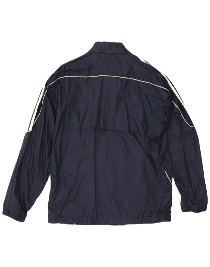 Adidas Chaqueta impermeable con capucha para hombre UK 36 Small Azul marino Poliamida