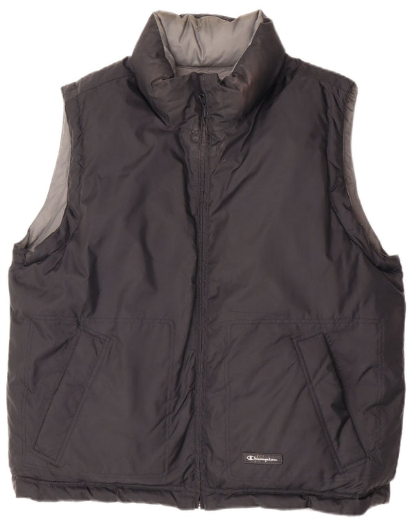 Champion Mens Reversible Padded Gilet UK 40 Large Black Polyamide