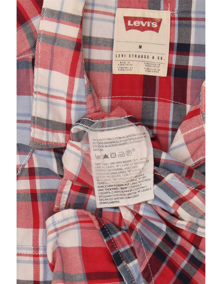Camisa Levi's para mujer UK 44 Algodón a cuadros rojos medianos