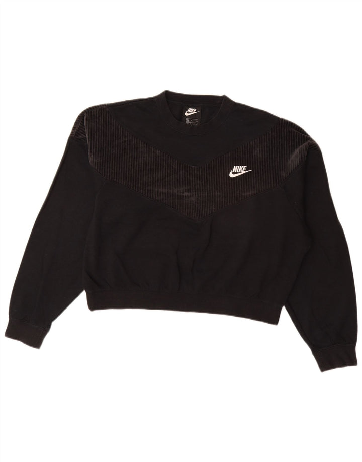 NIKE Sudadera extragrande para mujer, talla 10, algodón negro pequeño