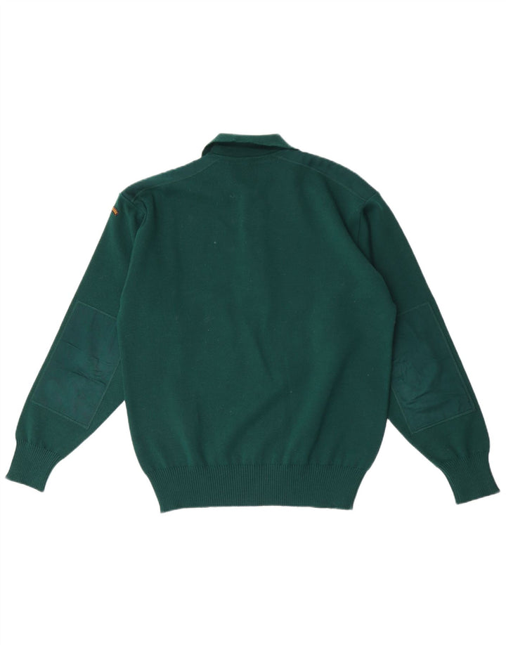 PAUL & SHARK Jersey tipo polo con cuello tipo polo para hombre, talla pequeña, de lana verde