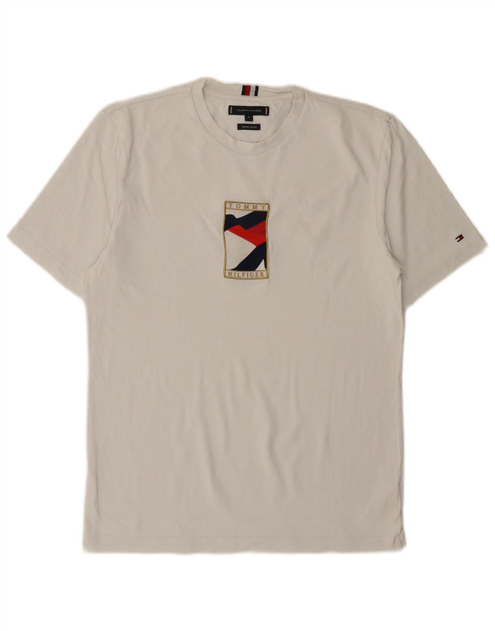TOMMY HILFIGER Camiseta gráfica para hombre Top Medium White Cotton