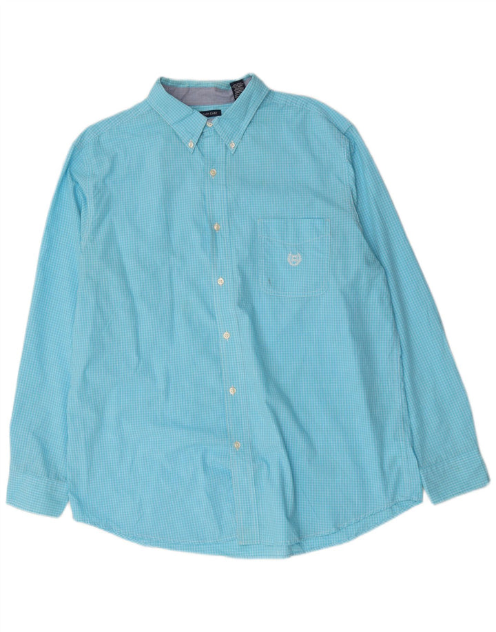 Chaps Camisa de fácil cuidado para hombre XL Algodón a cuadros azules