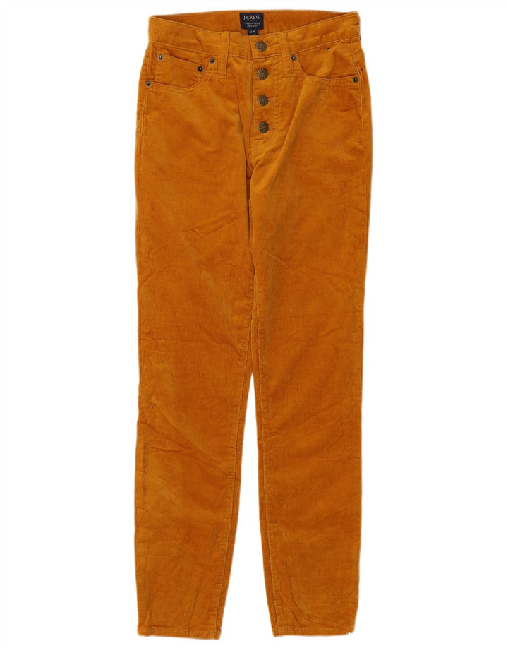 J. CREW Pantalones de pana ajustados de cintura alta para mujer W24 L28 Algodón marrón