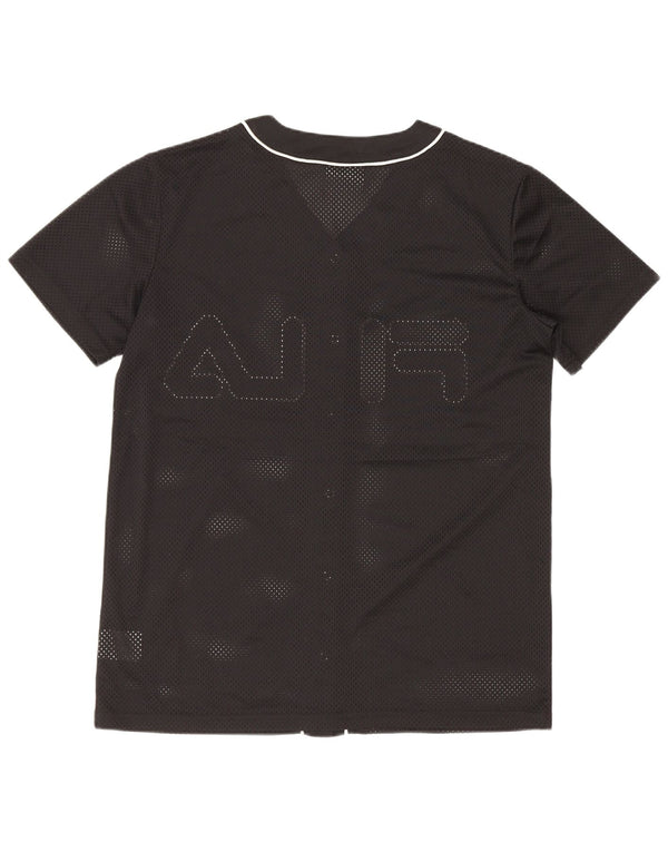 Fila Top de punto gráfico extragrande para mujer UK 6 XS Poliéster negro