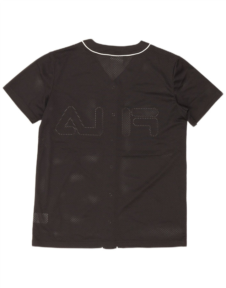 Fila Top de punto gráfico extragrande para mujer UK 6 XS Poliéster negro