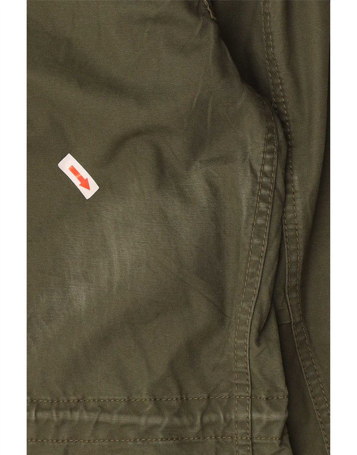 Zara Mens Chaqueta Parka Con Capucha Reino Unido 40 Grande Caqui