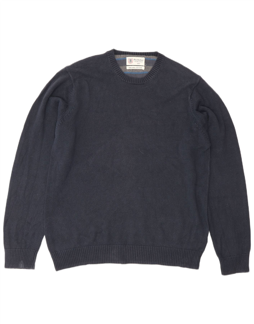 Marks & Spencer Jersey de cuello redondo para hombre de algodón azul marino mediano