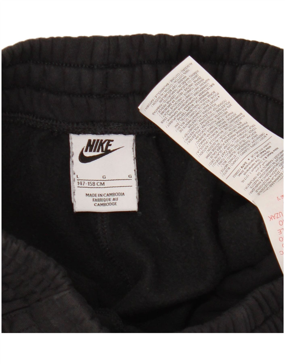 NIKE Pantalones de chándal para niños Joggers 12-13 años Grande Negro Algodón