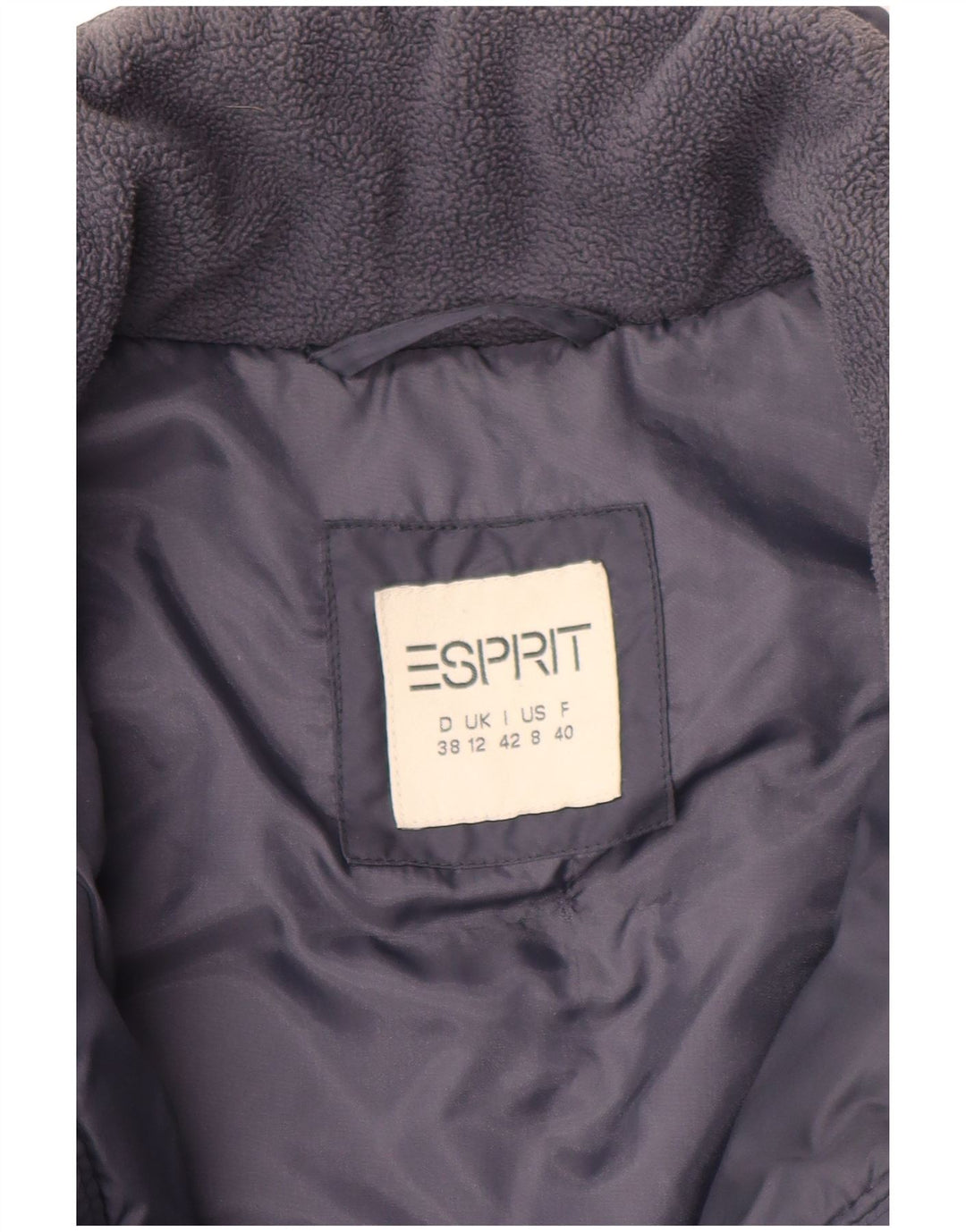 Esprit Abrigo acolchado para mujer UK 12 Medium Azul marino