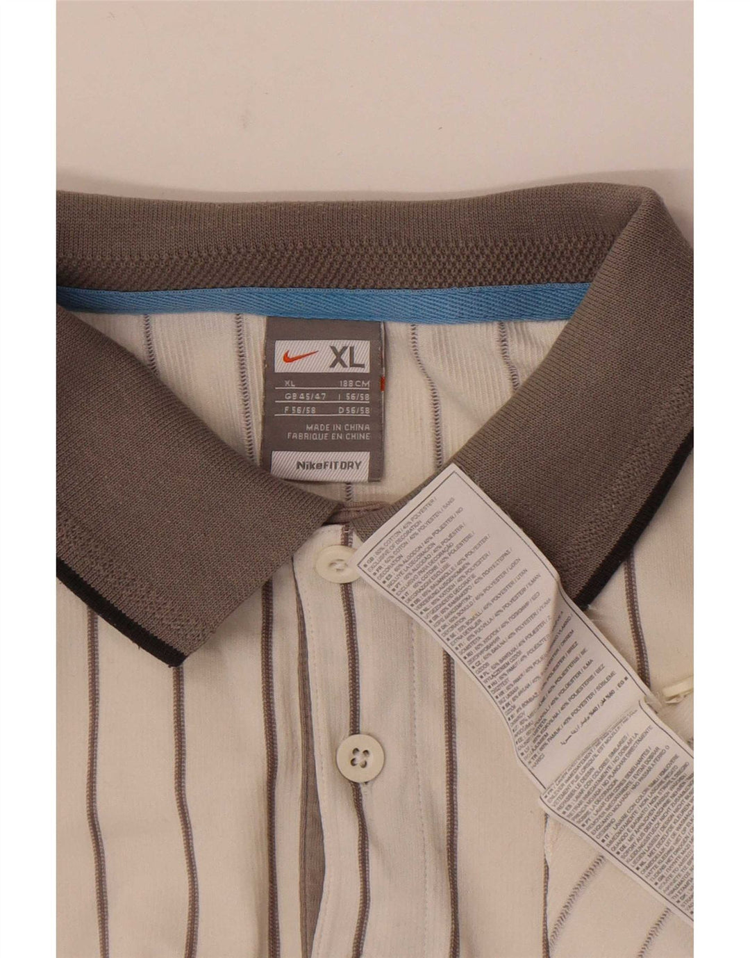 Polo Nike Hombre XL Algodón A Rayas Blanco
