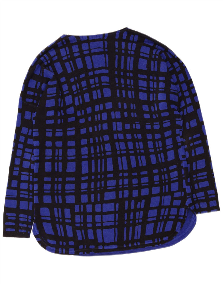 MARKS & SPENCER Suéter tipo jersey con cuello barco para mujer UK 40 Medium Blue Check