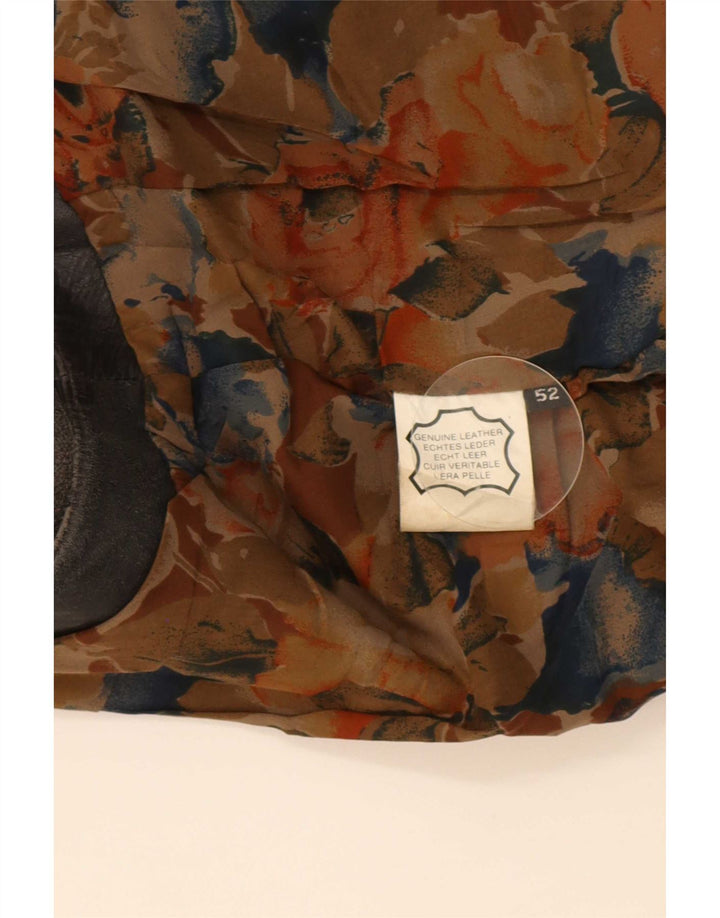 Chaleco de cuero vintage para hombre EU 52 Grande Negro