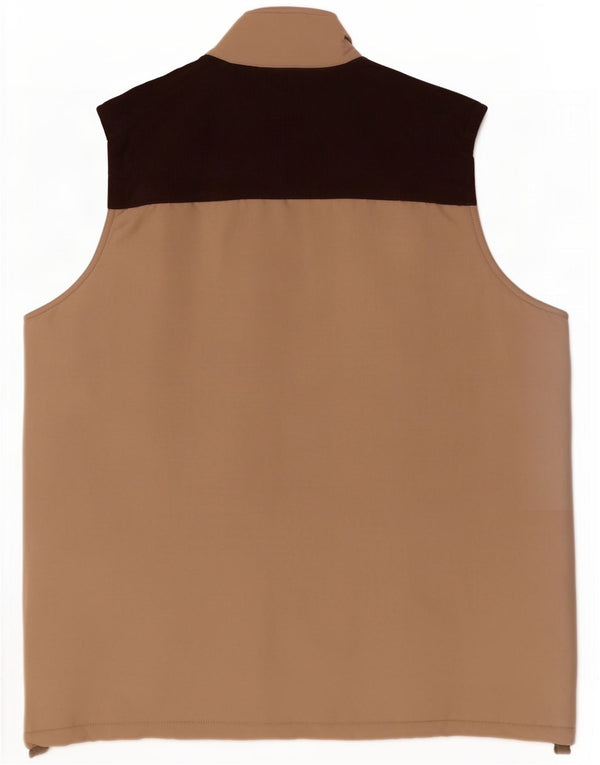 Cotton Traders Mens Utility Gilet UK 40 Large Beige Colourblock Polyester