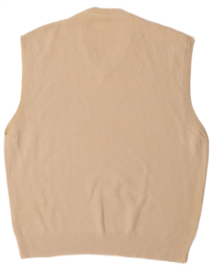 Zara Hombre Chaleco Tank Top Grande Algodón Beige