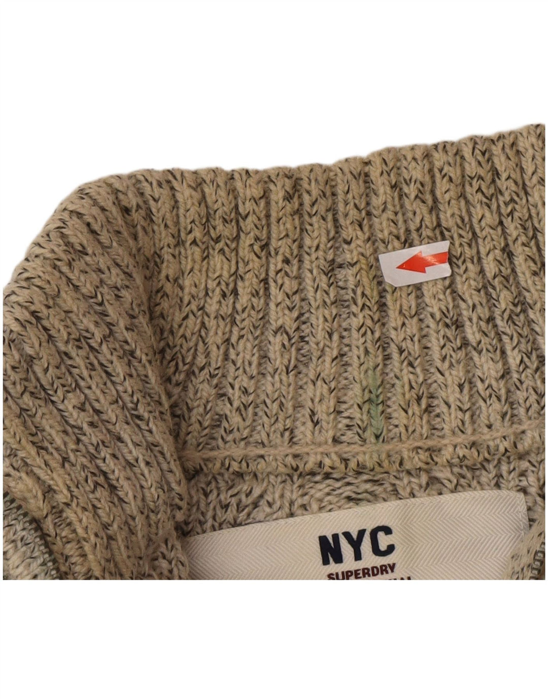 Superdry Jersey con cuello y cremallera para hombre, acrílico moteado en gris medio