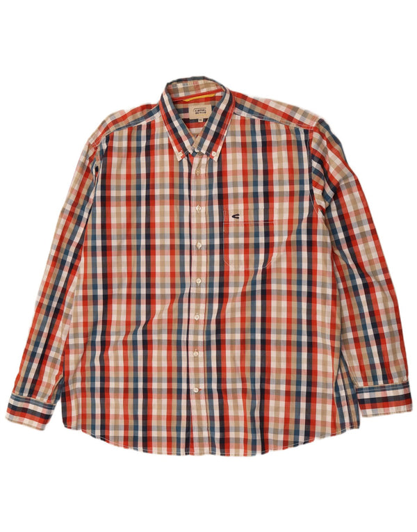 Camisa de cuadros para hombre Camel Active 2XL Algodón a cuadros multicolor