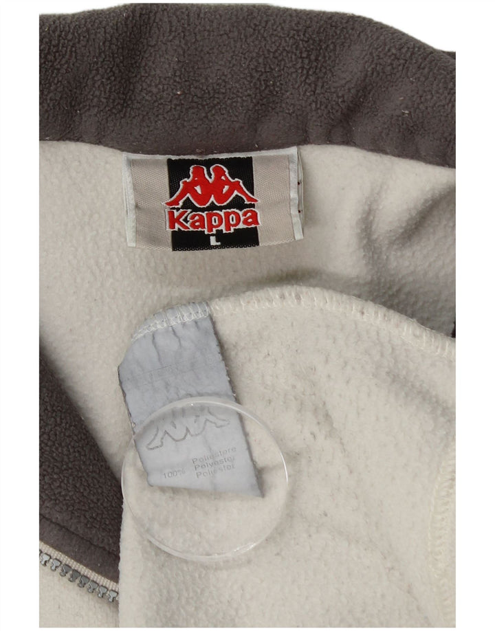 Kappa Hombre Jersey De Forro Polar Con Cremallera Y Cuello Grande Poliéster Blanco Roto