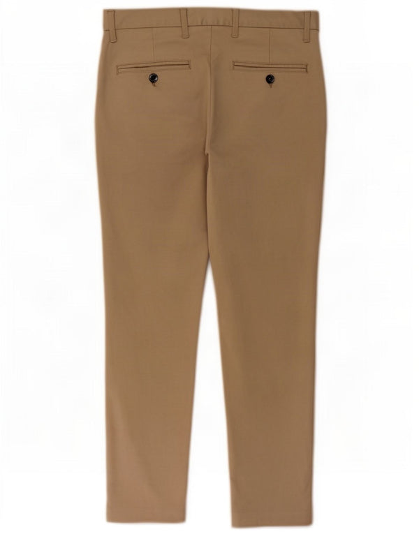 Zara Mens Slim Chino Pantalones EU 38 Small W30 L26 Beige