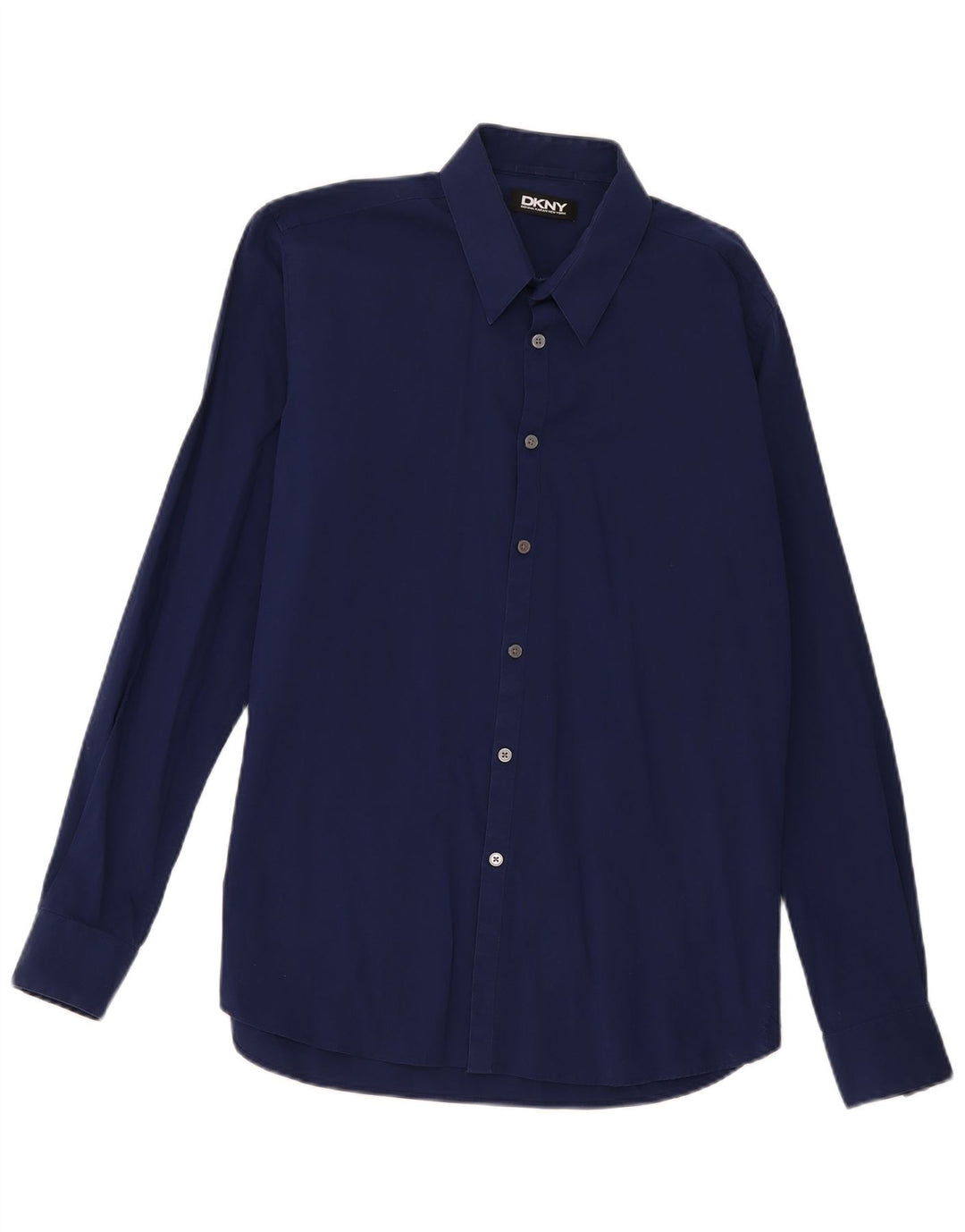 Camisa Dkny para hombre talla 16 grande algodón azul marino