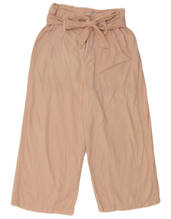 Topshop Pantalones Capri de Cintura Alta para Mujer UK 12 Medium W30 L21 Algodón Rosa