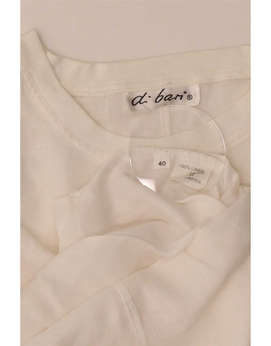 Di Bari Camiseta con gráfico extragrande para mujer EU 40 Medium White Linen