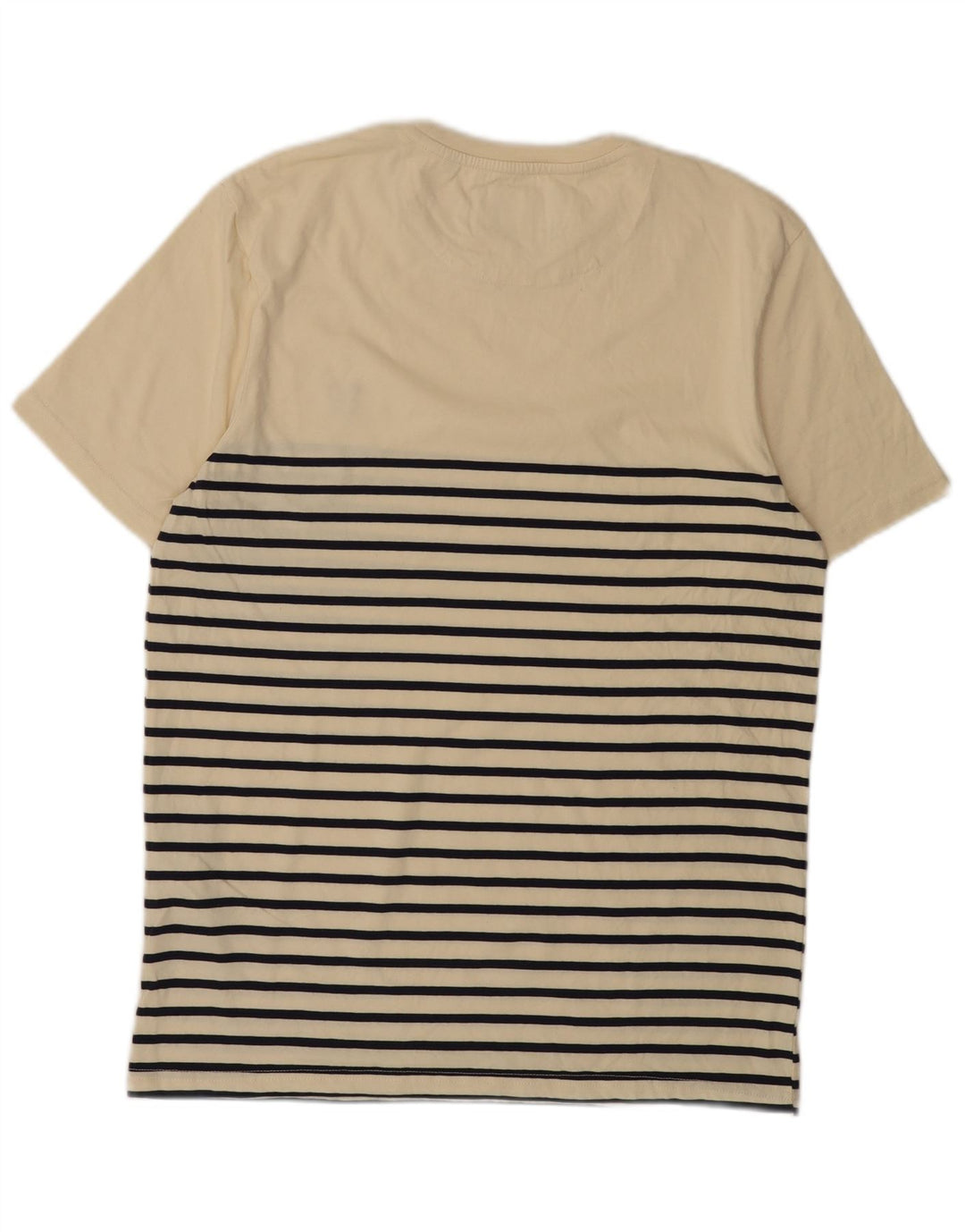 LYLE & SCOTT Camiseta para hombre Top de algodón a rayas beige medio