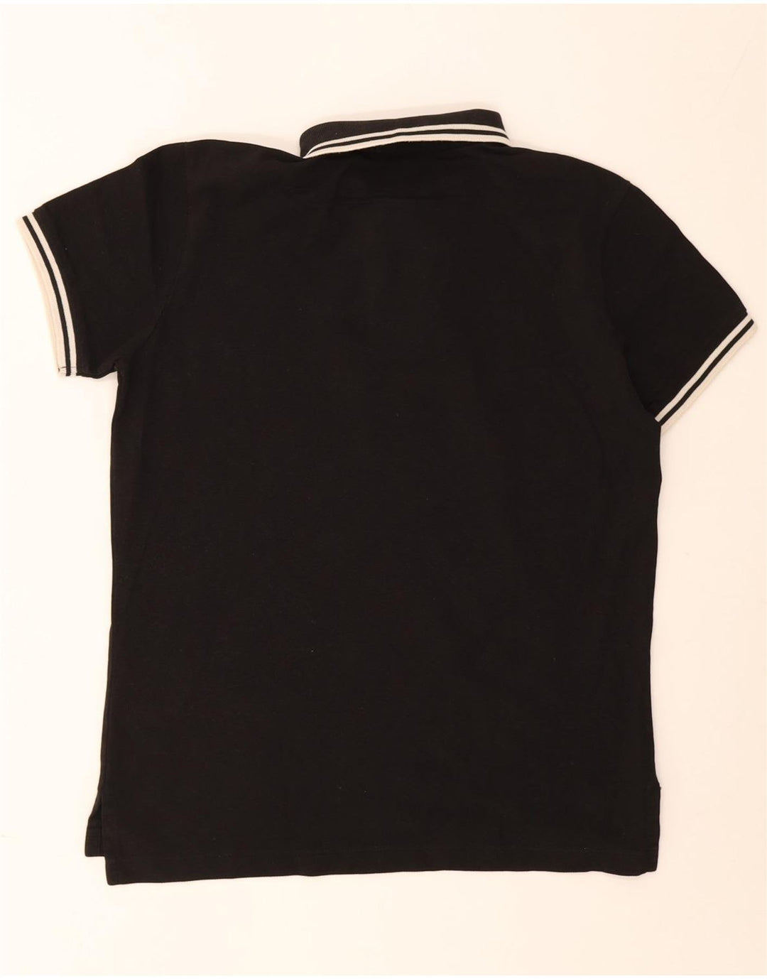Jeckerson Polo para hombre de algodón a rayas negro mediano