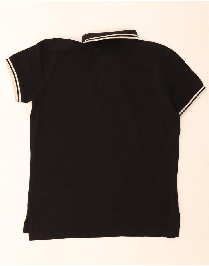 Jeckerson Polo para hombre de algodón a rayas negro mediano