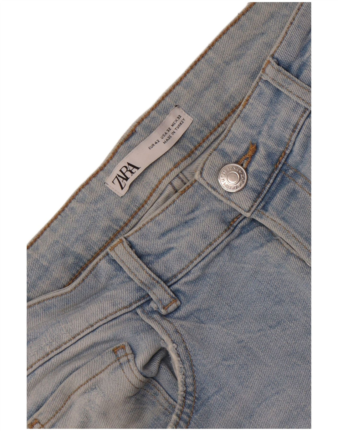 Zara Jeans ajustados desgastados para hombre EU 42 Large W32 L26 Azul