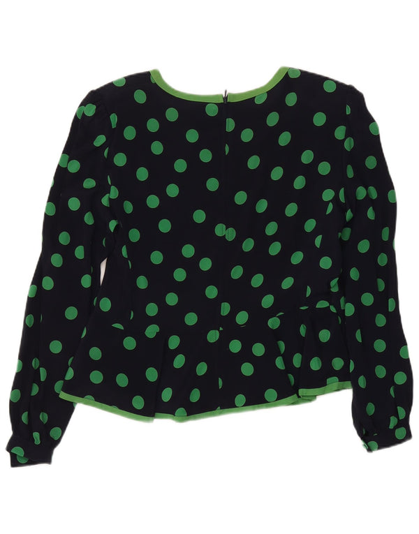 Renato Balestra Blusa de manga larga para mujer IT 48 XL Lunares azul marino