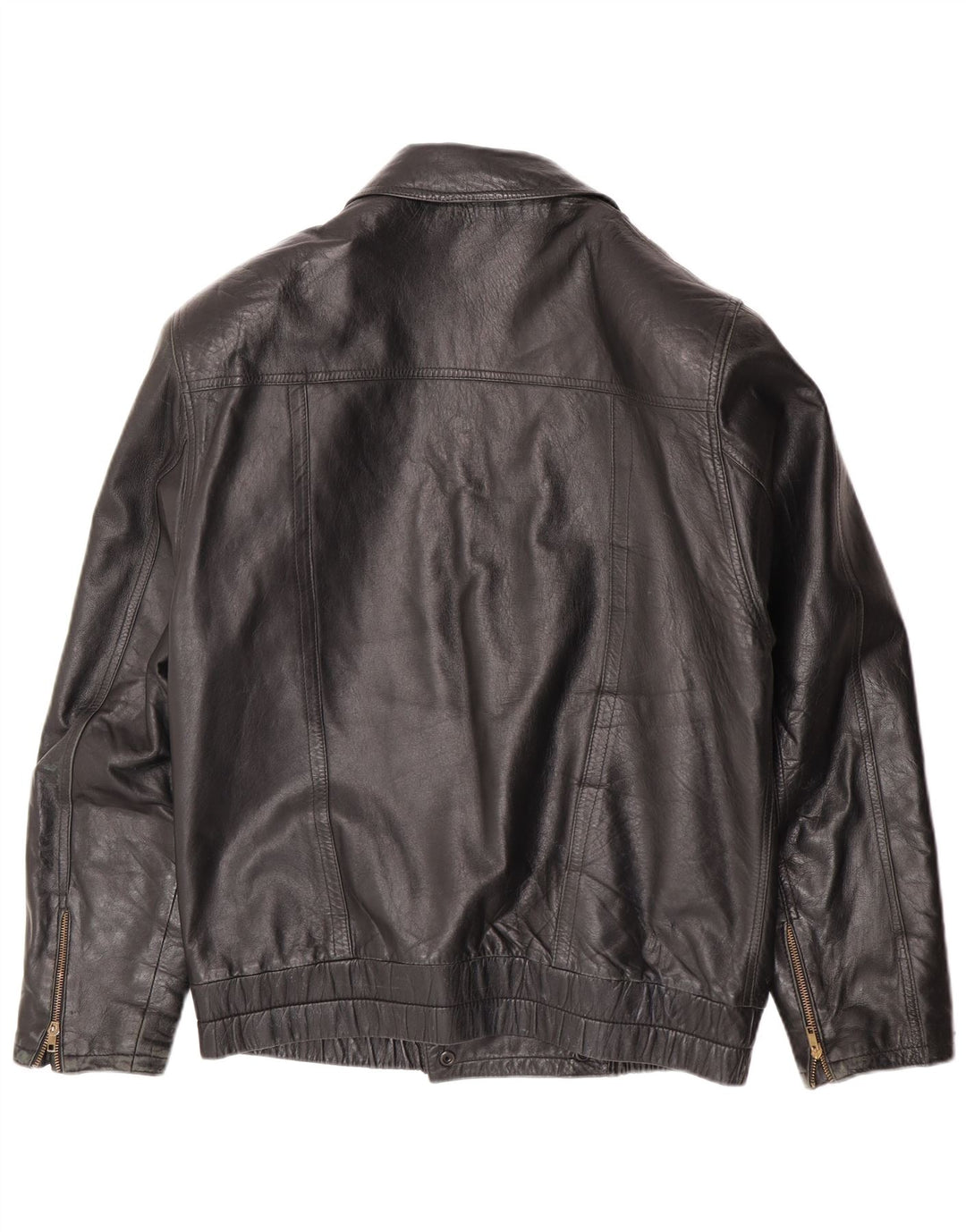 Vintage hombres chaqueta de cuero Reino Unido 36 pequeño cuero negro