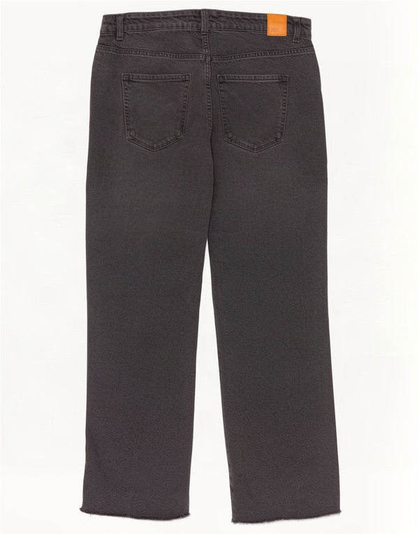 Zara Jeans Rectos De Tiro Alto Para Mujer EU 40 Medium W30 L29 Gris