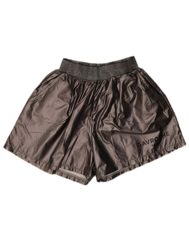 Vintage mujer deporte pantalones cortos Reino Unido 16 poliéster gris grande