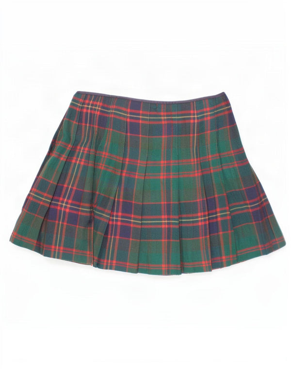 Ralph Lauren Falda Plisada Cruzada para Niñas 7-8 Años W24 Cuadros Verdes