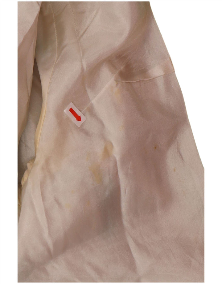 VINTAGE Mujer Longline Patrón Abstracto Blazer Chaqueta EU 42 Verde Grande