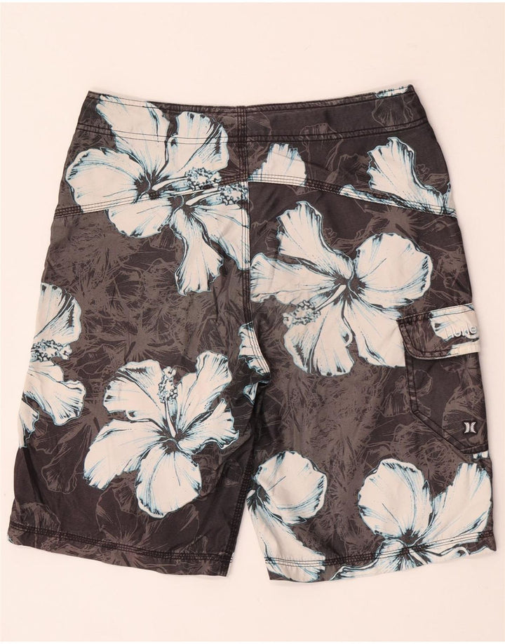 Hurley Shorts De Baño Gráfico Para Hombre Poliéster Floral Gris Medio