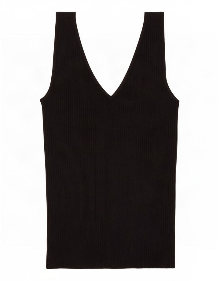 Marks & Spencer Top sin mangas para mujer UK 8 Small Viscosa negra