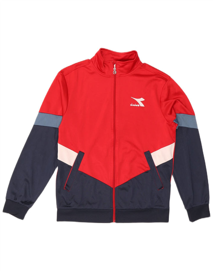 DIADORA Hombre Chaqueta De Chándal Top Poliéster Color Block Rojo Medio
