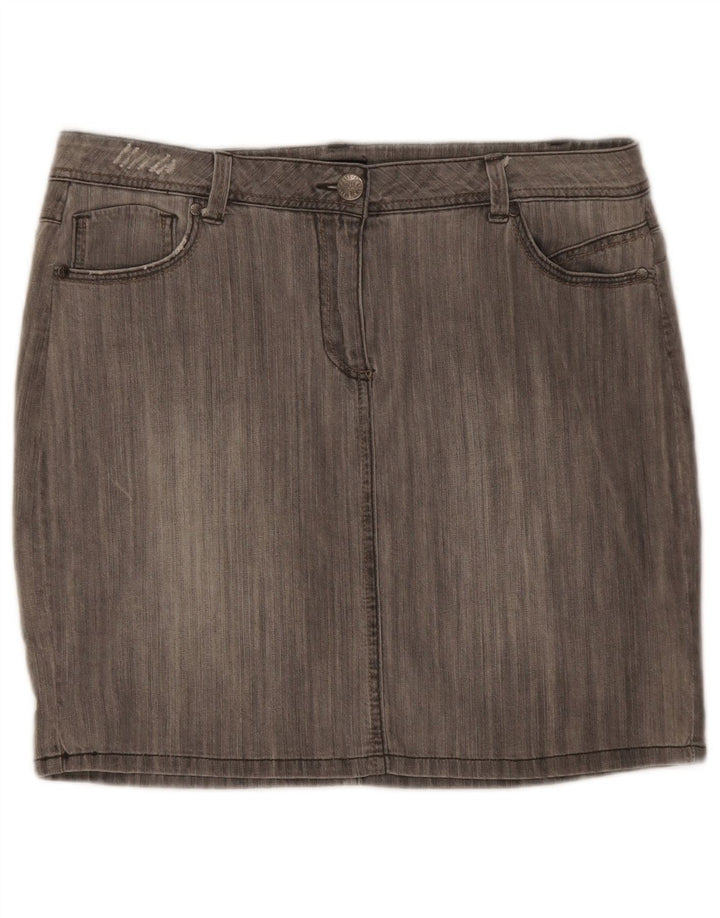 M&Co Minifalda vaquera para mujer Reino Unido 44 Grande W34 Gris